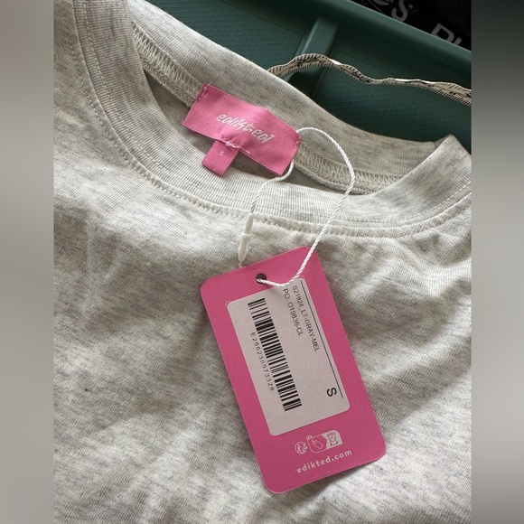 NWT EDIKTED Tailor Oversize Layered Top Light-Gray-Melange size small - Picture 4 of 5